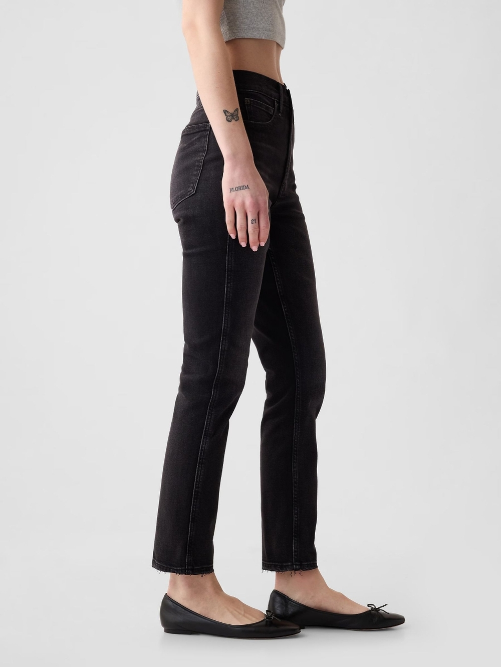Gap Women's Black High Waisted Ankle Length Vintage Slim Jeans